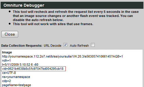 Omniture Debugger - First party cookie